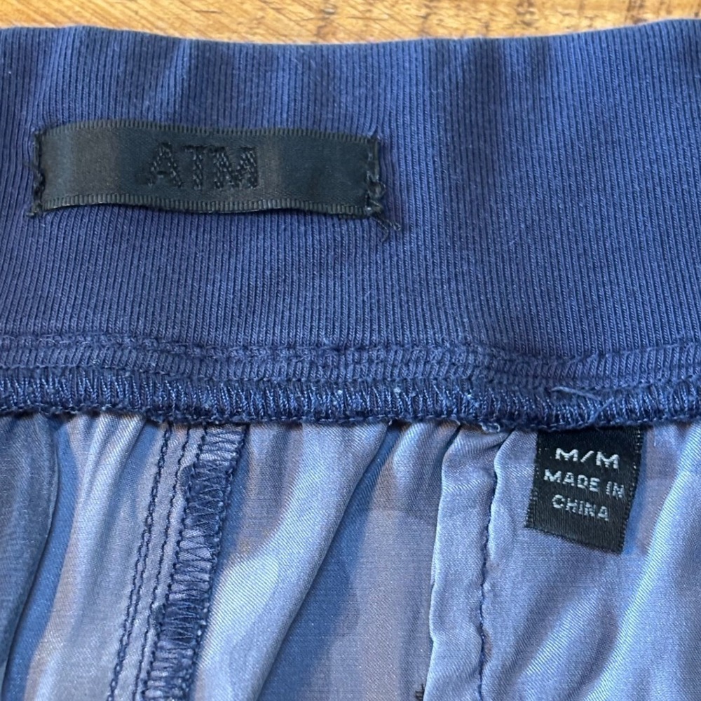 ATM Anthony Thomas Melillo Womens 100% Silk Camo Joggers Blue Size Medium - Picture 6 of 9